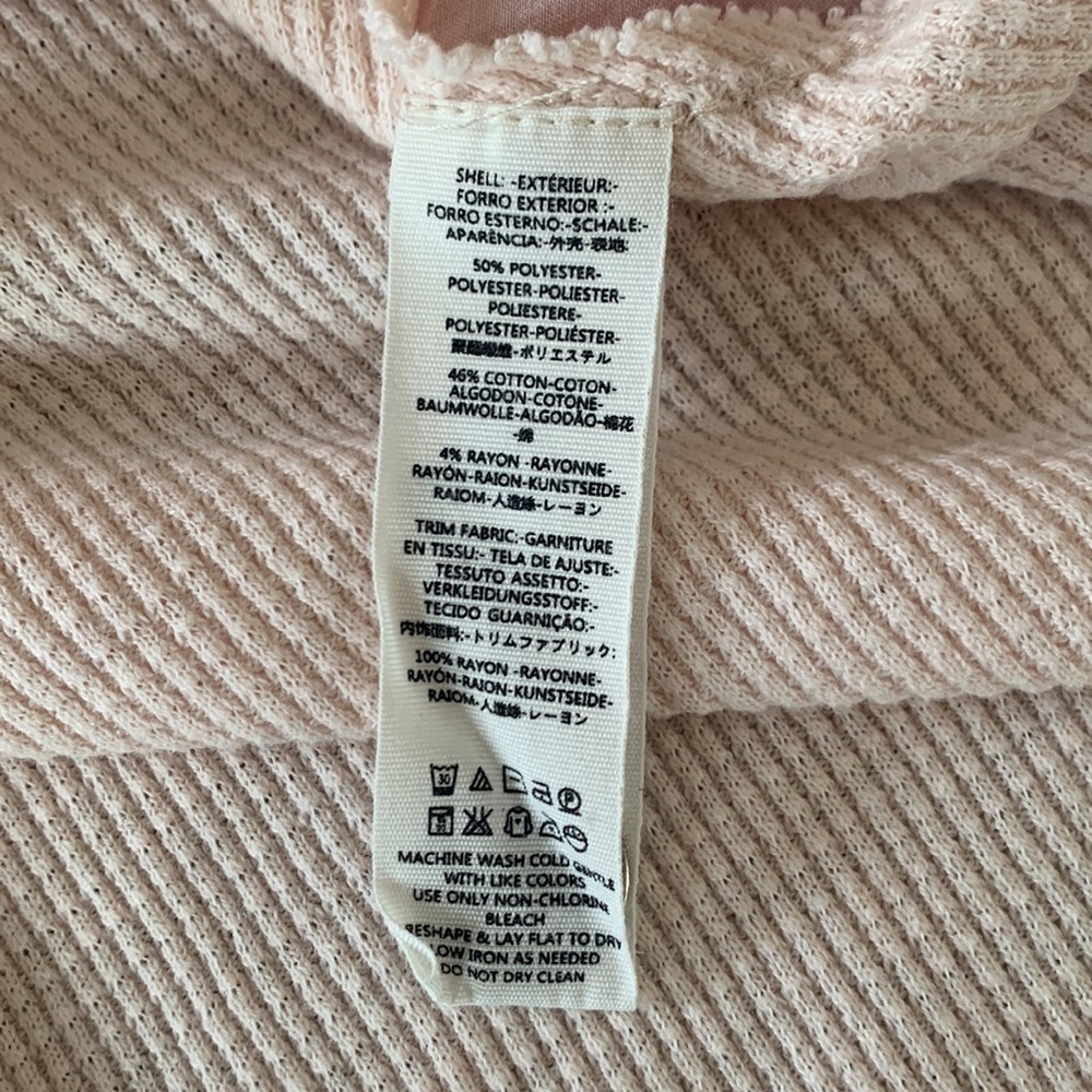 Free People We The Free Blossom Thermal Top Women’s Rose Waffle Shirt Size Small - Picture 5 of 9